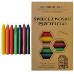 Świece rytualne 9cm MIX kolorów wosk pszczeli - 12szt. w pudełku