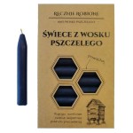 Świece rytualne 9cm GRANATOWE wosk pszczeli - 12szt. w pudełku