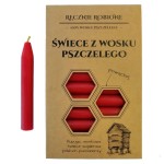 Świece rytualne 9cm CZERWONE wosk pszczeli - 12szt. w pudełku