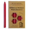 Świece intencyjne 14cm z wosku pszczelego CZERWONE