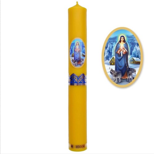 Matka Boska Gromniczna - gruba gromnica z wosku pszczelego