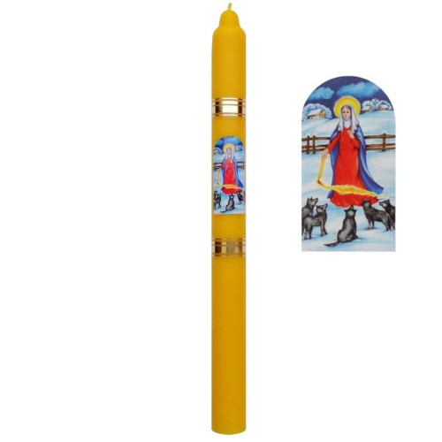 Świeca gromnica na Matki Boskiej Gromnicznej - naturalny wosk pszczeli