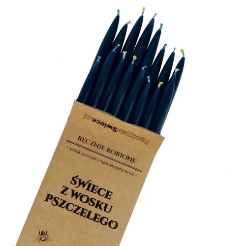 Cienkie świece rytualne 19cm GRANATOWE