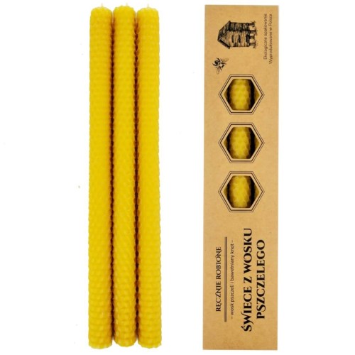 Świece ELEGANCJA 27cm z węzy pszczelej
