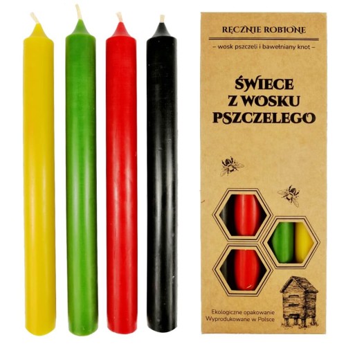KOLOROWE świece STOŁOWE 19cm z wosku pszczelego