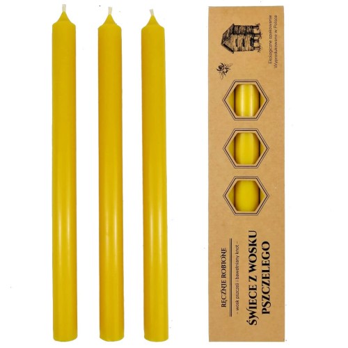 Świece "elegancja" STOŁOWE 27cm z wosku pszczelego