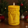 Wesołych Świąt (Merry Christmas) - świeczka z wosku pszczelego