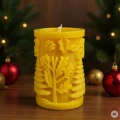 Wesołych Świąt (Merry Christmas) - świeczka z wosku pszczelego