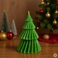 Nowoczesna choinka 8,5cm zielona - świeczka z wosku pszczelego