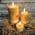 Pszczeli plaster tealight XL 3,5cm/4,5cm - naturalna świeca woskowa zwijana z węzy pszczelej