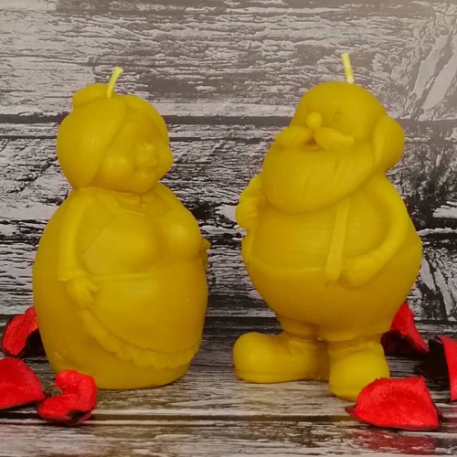 Babcia i Dziadek - świeczka z wosku pszczelego
