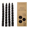 Czarne świeczki z wosku pszczelego kręcone 19cm