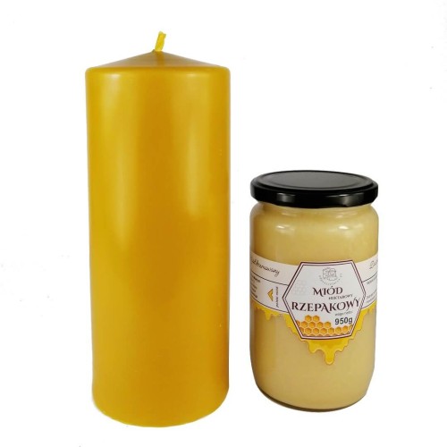 Bardzo gruba świeca z wosku pszczelego