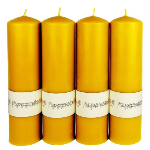 Świece ołtarzowe Walec gładki 25cm/6,9cm 4szt - świece z wosku pszczelego
